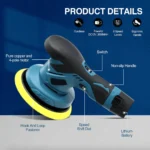 Cordless Car Buffer Polisher with 2 Batteries - Image 9