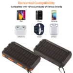 20,000mAH Solar-USB Dual Charger Waterproof Shockproof with LED Light - Image 8