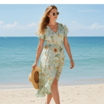 Light Green Floral Ruffle V Neck Maxi Dress - Image 7