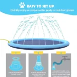 Kids & Dog Anti-Slip Splash Pad Water Sprinkler - Dog Paddling Pool - Image 7