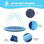 Kids & Dog Anti-Slip Splash Pad Water Sprinkler - Dog Paddling Pool - Image 8