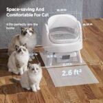 Self Cleaning Litter Box, Open Top Automatic Litter Box for Multiple Cats, Multiple Layer Safety Protection, Liners and Mat Included, White - Image 3