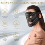 Red Light Therapy for Face & Neck, Red Light Mask with 850nm NIR, 7-1 Colors LED Light Therapy mask, Rechargeable LED Face & Neck Mask for Anti-Aging, Skin Firming & Radiant Glow at Home - Image 4
